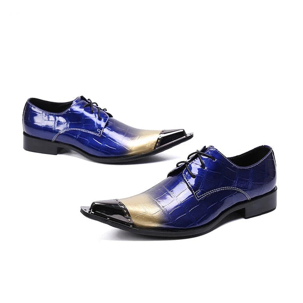 Luxury Handmade Men's Leather Metal Toe Oxford Shoes for Formal Business Party and Wedding EU38-46  -  GeraldBlack.com