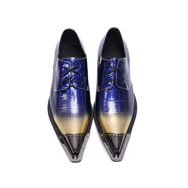 Luxury Handmade Men's Leather Metal Toe Oxford Shoes for Formal Business Party and Wedding EU38-46  -  GeraldBlack.com