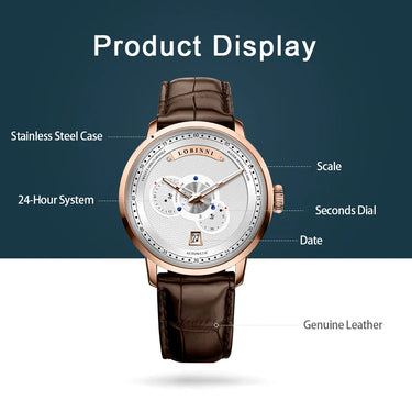 Luxury Japan MIYOTA Men Automatic Self-Wind Mechanical Movement Watchproof 50M Wristwatch  -  GeraldBlack.com