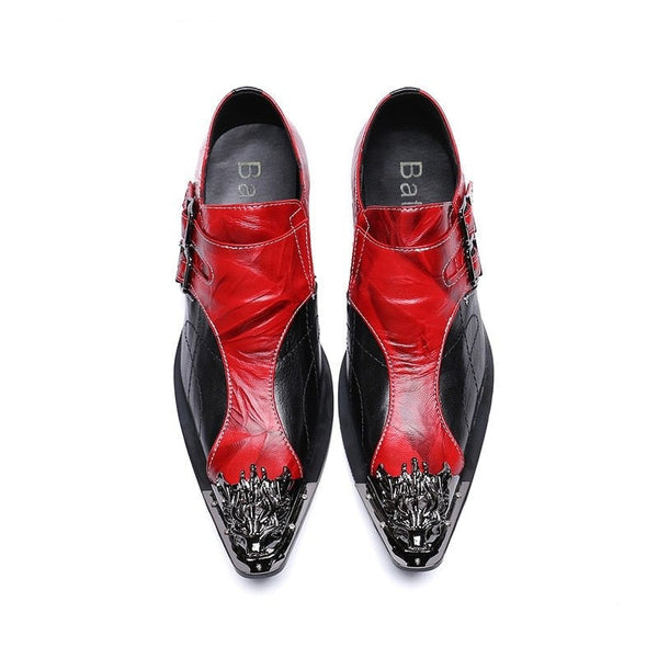 Luxury Men Pointed Iron Toe Genuine Leather Formal Party and Wedding Dress Shoes  -  GeraldBlack.com