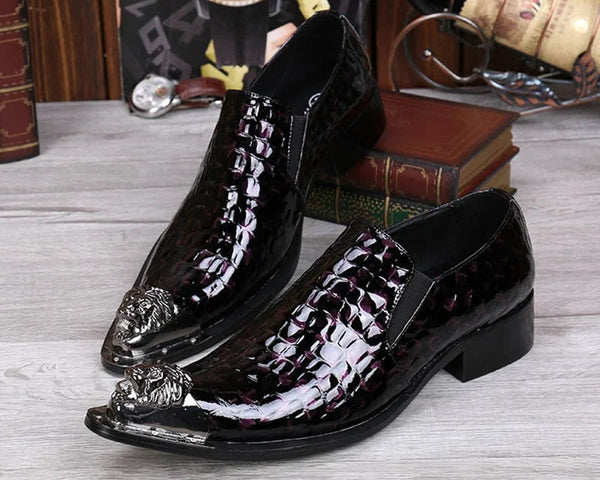 Luxury Men's Leather Brown Black Pointed Iron Toe High Heels Dress Shoes US6-12  -  GeraldBlack.com