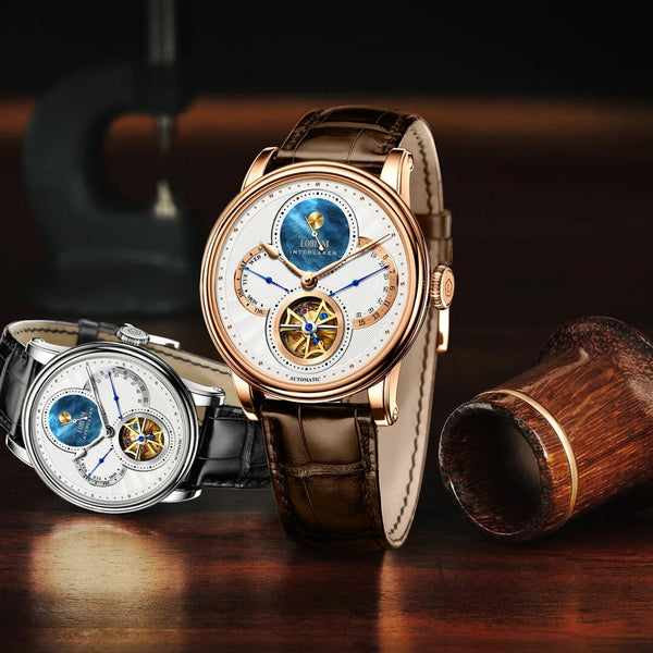 Luxury Men Skeleton Designer Mechan Automatic Seagull Sapphire Leather Clock Wrist Watch  -  GeraldBlack.com