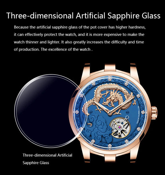 Luxury Rotating Carrousel Men Sapphire Mechanical Waterproof Fashion Wristwatches  -  GeraldBlack.com