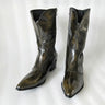 Medium-calf Western Cowboy Men Genuine Leather 6.5cm Heels Motorcycle Military Boots  -  GeraldBlack.com