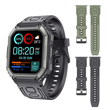 Men 1.8inch Bluetooth Dial GPS Movement track Calls waterproof fitness Heart Rate Sports Smartwatch  -  GeraldBlack.com