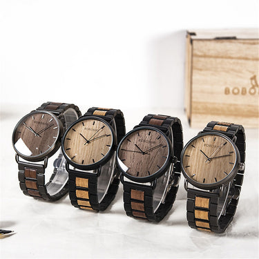 Men Business Wood Stainless steel Wrist watches  as Best Gift  -  GeraldBlack.com
