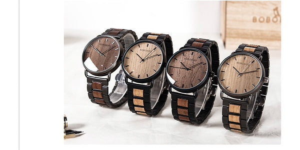 Men Business Wood Stainless steel Wrist watches  as Best Gift  -  GeraldBlack.com