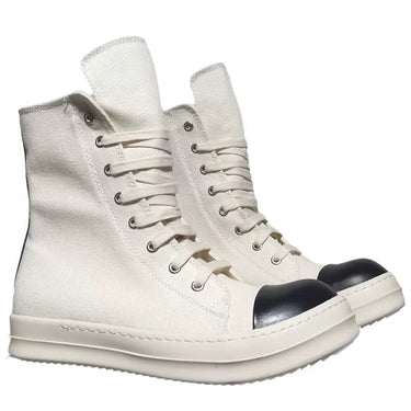 Men Casual Luxury Trainers Ankle Lace Up Women Zip High-TOP Streetwear Flats Boots  -  GeraldBlack.com