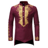 Men Fashion Africa Long SLeeves Casual Gold Printed Hip Hop Robe Africaine Style Dashiki Shirts for Festival  -  GeraldBlack.com