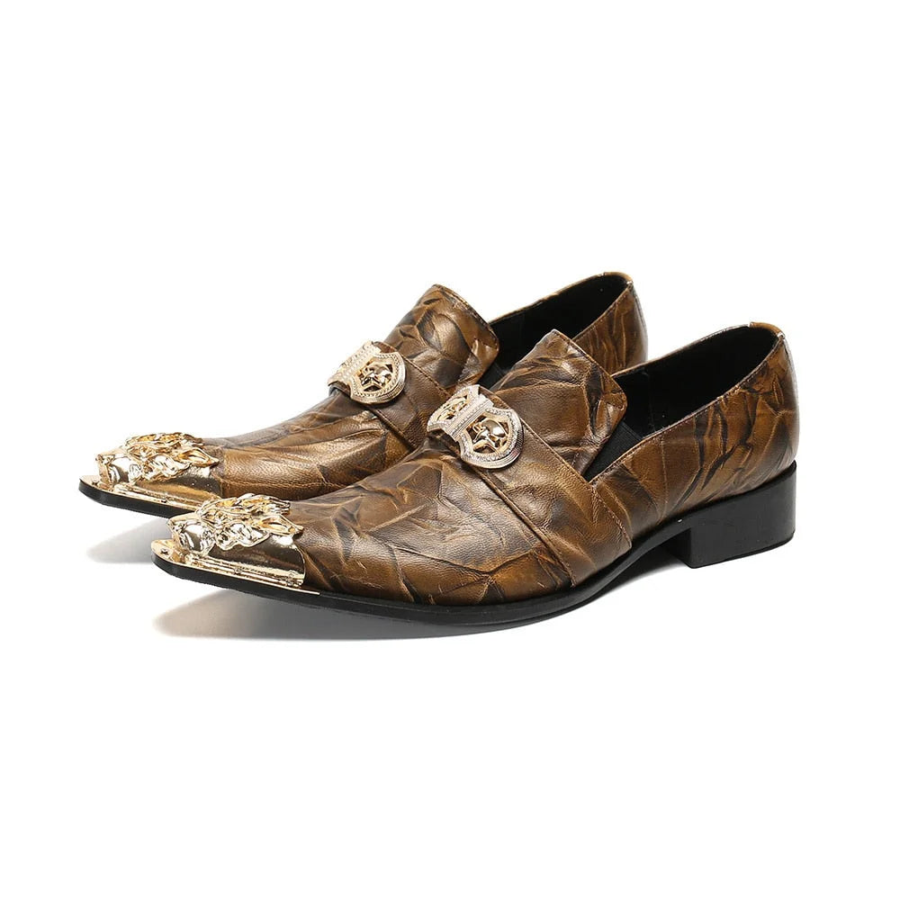 Men Formal Genuine Leather Pointed Toe Dress Party Shoes Big Sizes EU38-46  -  GeraldBlack.com