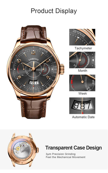 Men Luxury Sapphire Waterproof Miyota Automatic Mechanical Wristwatches Gift  -  GeraldBlack.com