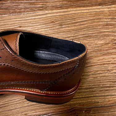 Men Must Have Brock Carving Leather Oxfords Businessman Lace Up Brogue British Handmade Shoes  -  GeraldBlack.com