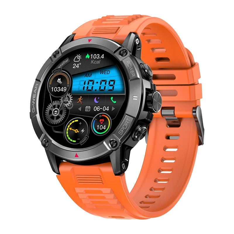 Men Outdoor Sports BT Call Compass 400mAh Battery Health Monitoring Smartwatch Women For Android IOS  -  GeraldBlack.com