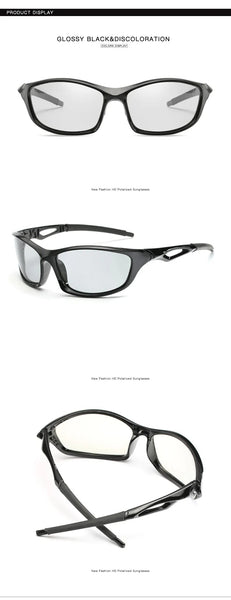 Men Photochromic Anti-glare Driving Polarized Chameleon Change Color Camo Frame Eyewear Sunglasses  -  GeraldBlack.com