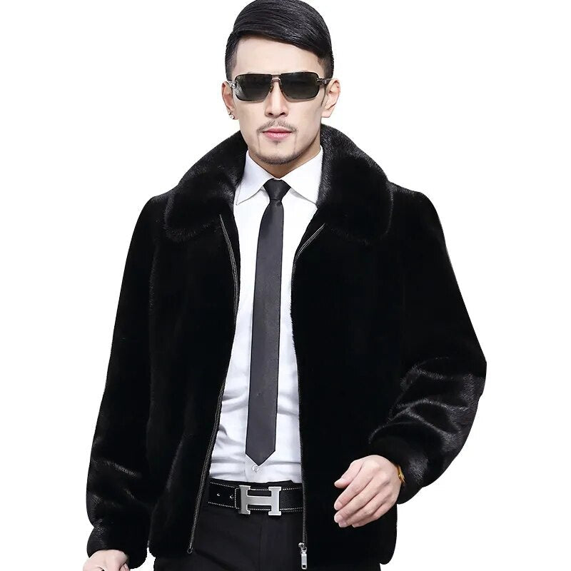 Men Real Fur Whole Mink Luxurious Winter Jackets  -  GeraldBlack.com