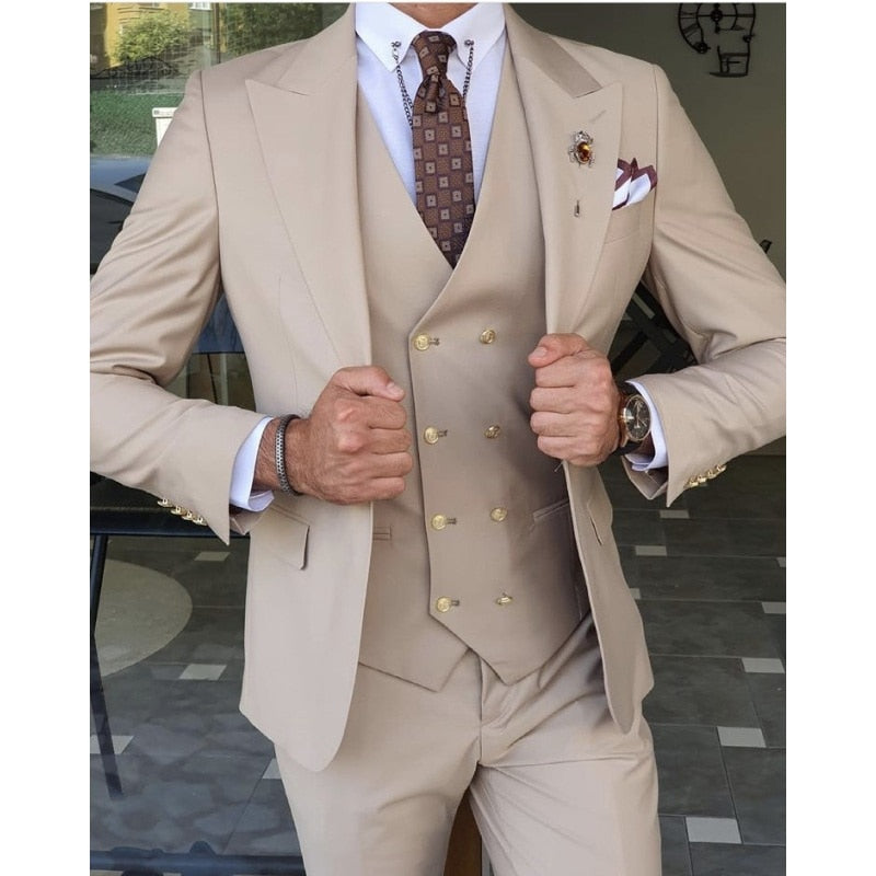 Men's 4XL Classic Peak Lapel Tailor Made Tuxedos Wedding Suit Blazer Pants Vest on Clearance  -  GeraldBlack.com