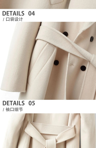 Men's Clothing Double-sided Cashmere Long Business Casual 90% Wool Double-breasted Trench Coat  -  GeraldBlack.com