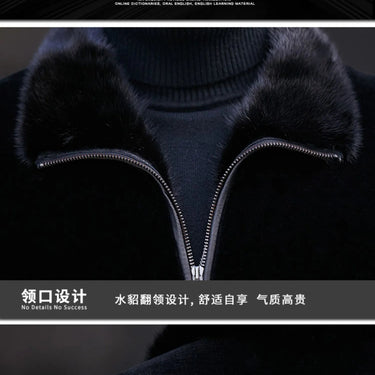 Men's Clothing Genuine Leather Sheep Sheared Mink Fur Lapel Fur100% Wool Street Jacket Coats  -  GeraldBlack.com
