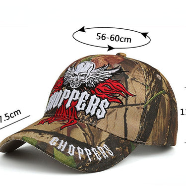 Men's Embroidered Skull Camouflage Hunting Tactical Style Cap Casual Cool Dad Baseball Fishing Bone Caps Hat  -  GeraldBlack.com
