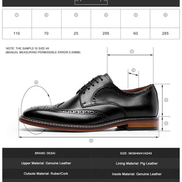 Men’s Formal Genuine Leather Brock Retro Gentleman Oxford Dress Shoes  -  GeraldBlack.com