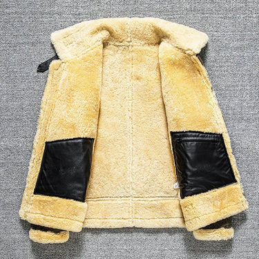 Men's Genuine Leather Sheepskin Thick Fur Large Coat  -  GeraldBlack.com