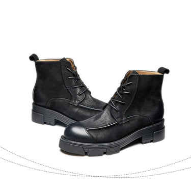 Men's High Top British Retro Genuine Leather Thick Sole Soft Leather Casual Motorcycle Boots  -  GeraldBlack.com
