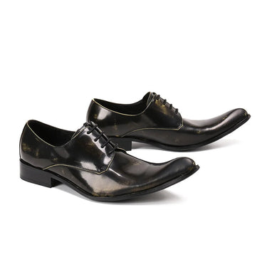 Men's Lace-up Pointed Toe Formal Leather Business Gentlemen Dress Shoes  -  GeraldBlack.com