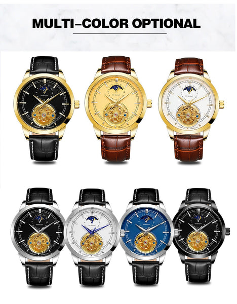 Men's Luxury Moon Phase Automatic Mechanical Tourbillon Wristwatch Clock Relogio Masculino  -  GeraldBlack.com