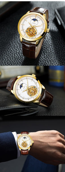 Men's Luxury Moon Phase Automatic Mechanical Tourbillon Wristwatch Clock Relogio Masculino  -  GeraldBlack.com