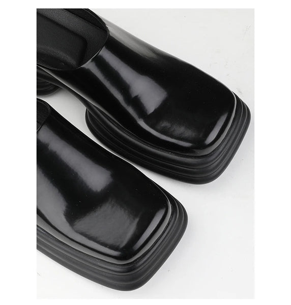 Men's Modern Half Slippers Trendy Simple Square Toe Casual Mules Leisure Outdoor Slides  -  GeraldBlack.com