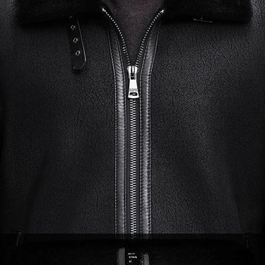 Men's Natural Fur Genuine Leather Flying Motorcycle Street Jacket Suit Coat  -  GeraldBlack.com
