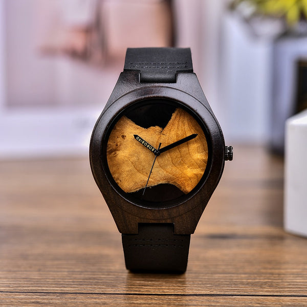Men's New Design Wooden Fashion Simple Timepiece Japanese Movement Unique Dial Wristwatch  -  GeraldBlack.com