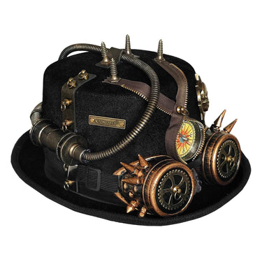 Men's Steampunk Party Cosplay Gears Top Hat with Goggles  -  GeraldBlack.com