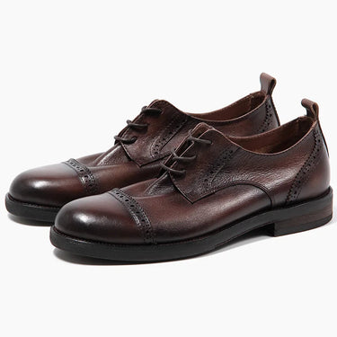 Men's Summer Single Layer Leather Retro Vintage Businessman British Style Suit  Shoes  -  GeraldBlack.com