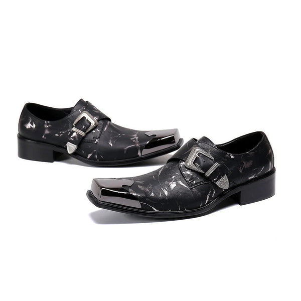 Men's Vintage Designer's Leather Metal Toe Luxury Formal Party Dress Shoes  -  GeraldBlack.com