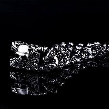 Men's Vintage Domineering Stainless Steel Skull Punk Hip Hop Skeleton Gothic Amulet Bracelet Jewelry  -  GeraldBlack.com