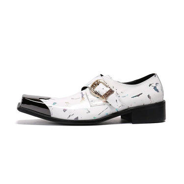Men's White Genuine Leather Square Toe Business Party Dress Shoes Sizes EU38-46!  -  GeraldBlack.com