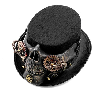 Men Steampunk Skeleton Gothic Skull Gears Party Gears Punk Top Hat  -  GeraldBlack.com