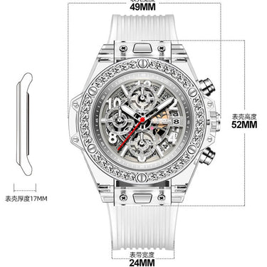 Mens Luxury Quartz Military Men Sports Transparent Wristwatch Clock Hombre Relogio Masculino  -  GeraldBlack.com