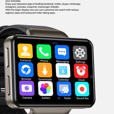 Multi-language Heart rate pedometer Dual Cameras Large Screen Map GPS 3G WCDMA LTE 4G call Android Smart Watch  -  GeraldBlack.com