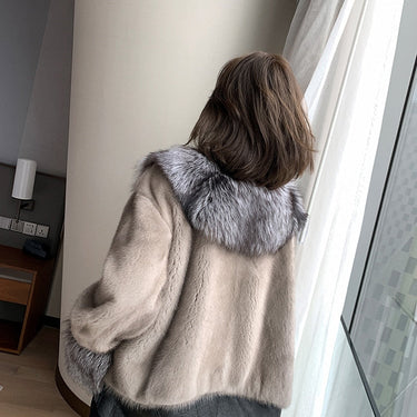 Natural Imported Mink Fox Fur Winer Women Fashion Warm Short Coat  -  GeraldBlack.com