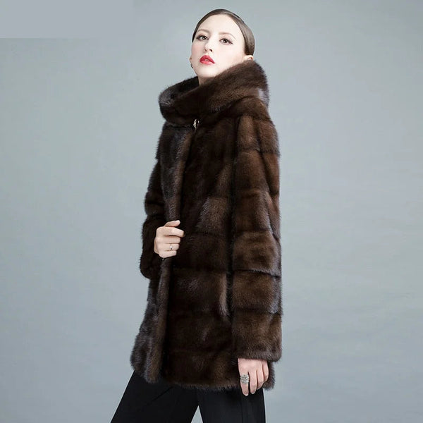 Natural Mink Fur Thick Warm Winter Commuting Leisure Short Genuine Jacket Parkas  -  GeraldBlack.com
