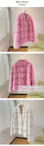 Natural Mink Fur Women Coats Outwear Park With Fur Warm Winter Jacket  -  GeraldBlack.com