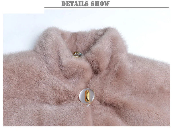 Natural Mink Fur Women Pink Genuine Thick Warm Winter Jackets  -  GeraldBlack.com