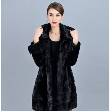 Natural Mink Fur Women Thick Warm Winter Jackets With Hood Outwear  -  GeraldBlack.com