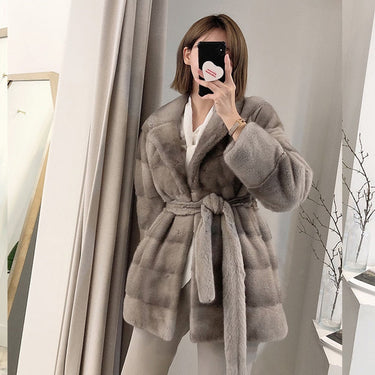 Natural Real Mink Fur Female Warm Winter Jacket Coats Outwear  -  GeraldBlack.com
