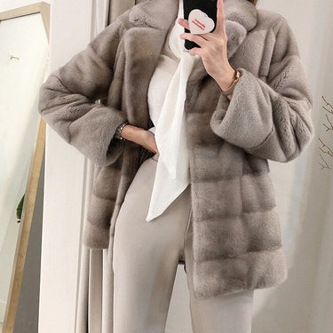 Natural Real Mink Fur Female Warm Winter Jacket Coats Outwear  -  GeraldBlack.com