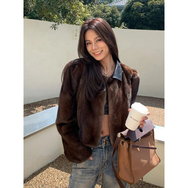 Natural Real Mink Fur Women's Outwear Park With Fur Warm Thick Winter Jacket  -  GeraldBlack.com