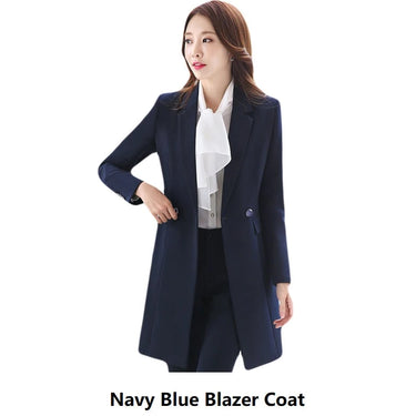 Navy Blue Autumn Winter Formal Women OL Styles Office Work Wear Blazers  -  GeraldBlack.com