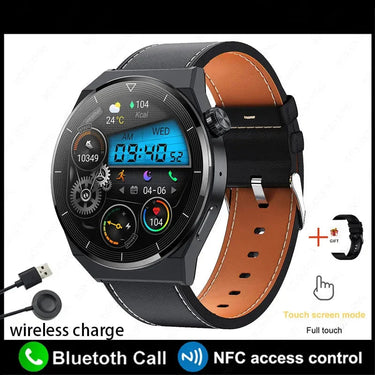 NFC Men GT3 Pro AMOLED 390*390 HD Screen Heart Rate Bluetooth Call IP68 Waterproof SmartWatch  -  GeraldBlack.com
